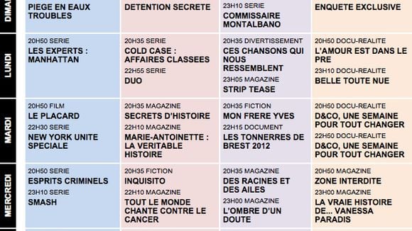 Tous les programmes de la télé du 14 au 20 juillet 2012