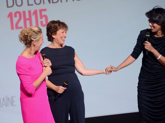 Laurence Ferrari, Roselyne Bachelot et Audrey Pulvar, lors du lancement de D8, le 20 septembre 2012 à Paris.