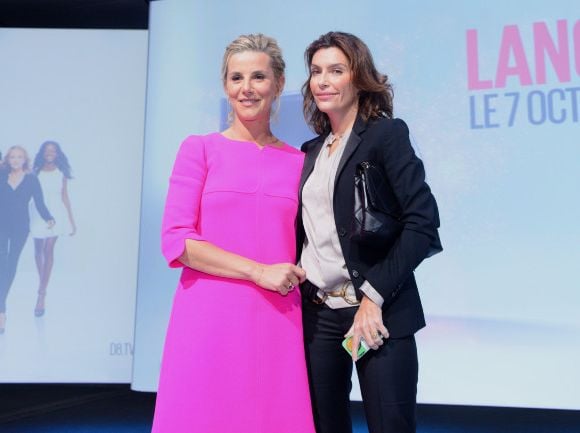 Laurence Ferrari et Daphné Roulier, lors du lancement de D8, le 20 septembre 2012 à Paris.