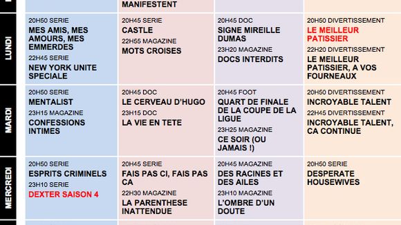 Tous les programmes de la télé du 24 au 30 novembre 2012