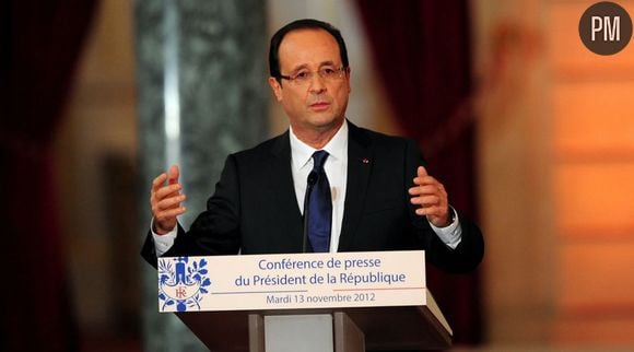 François Hollande dans la salle des fêtes de l'Elysée, le 13 novembre 2012