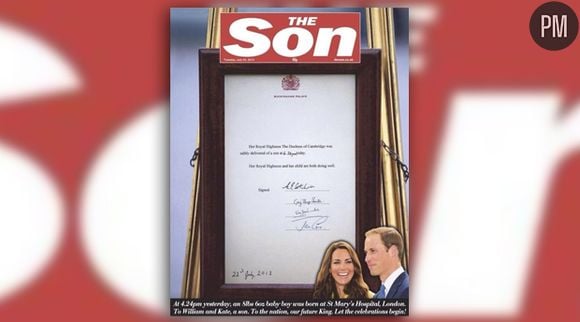 "The Sun" devient "The Son" à l'occasion de la naissance du royal baby.