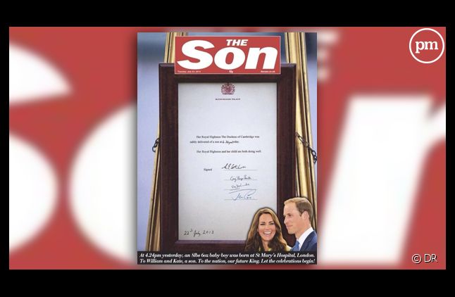 "The Sun" devient "The Son" à l'occasion de la naissance du royal baby.