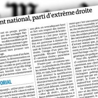 Pour "Le Monde", le Front national est bien "un parti d'extrême droite"