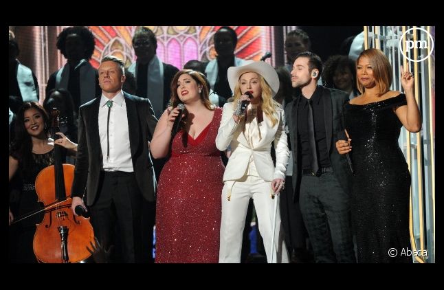 Macklemore, Mary Lambert, Madonna, Ryan Lewis et Queen Latifah aux Grammy Awards 2014