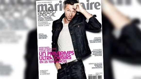 Vincent Cassel, premier homme en Une du magazine "Marie Claire"