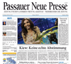 Conchita Wurst à la Une des journaux régionaux allemands "Passauer Neue Presse"