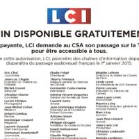 Après Paris Première, LCI publie une pétition en faveur de son passage en gratuit