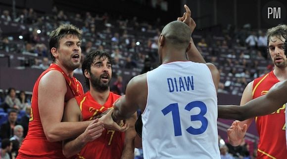 Boris Diaw lors du France/Espagne des Jeux Olympiques de Londres en 2012