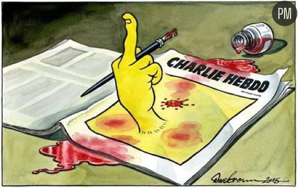 Hommage à Charlie Hebdo signé Dave Brown