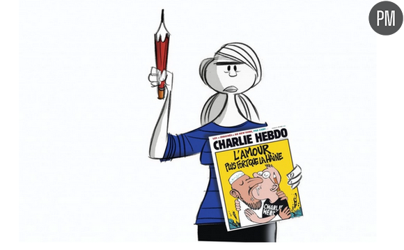 Hommage à Charlie Hebdo signé Ann Telnaes