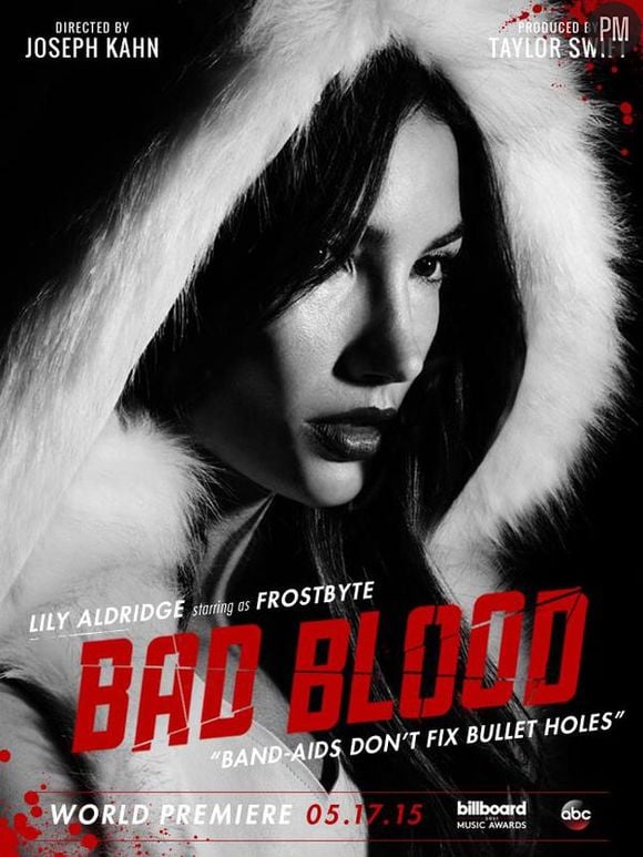 Lily Aldridge sur l'affiche "Bad Blood" de Taylor Swift