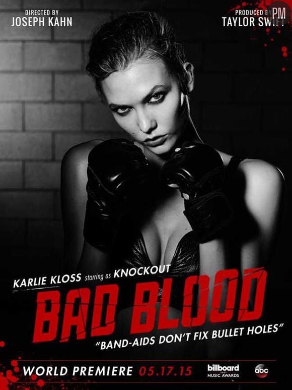 Karlie Kloss sur l'affiche "Bad Blood" de Taylor Swift