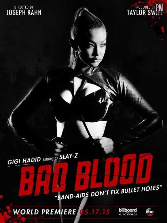 Gigi Hadid sur l'affiche "Bad Blood" de Taylor Swift