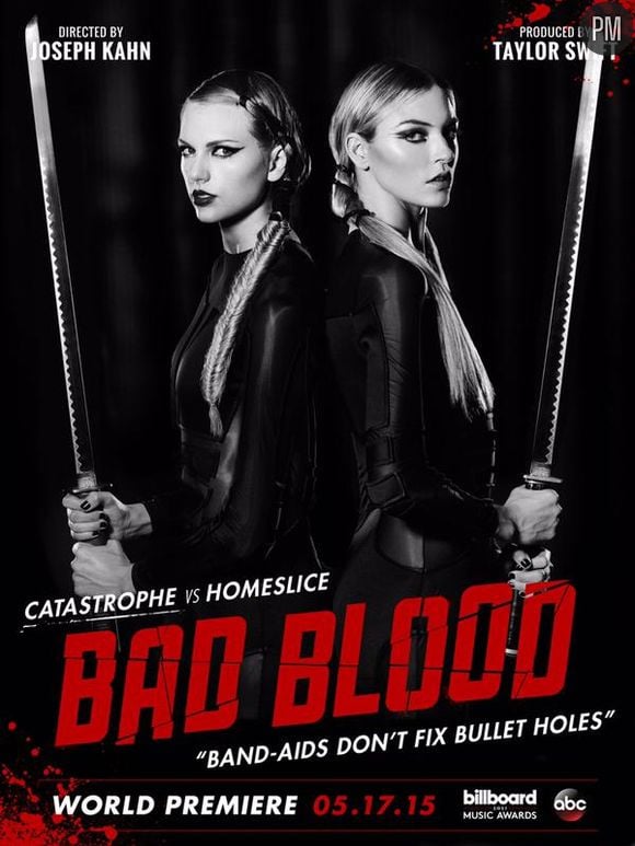 Taylor Swift et Martha Hunt sur l'affiche du clip "Bad Blood"