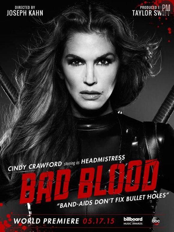 Cindy Crawford sur l'affiche "Bad Blood" de Taylor Swift