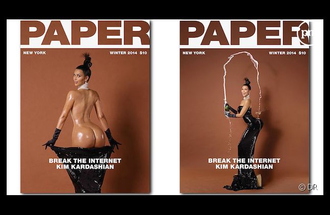 Kim Kardashian nue en Une du magazine américain <em>Paper</em>.