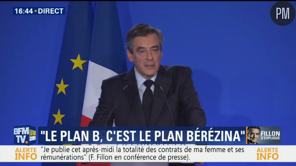 François Fillon face aux journalistes, le 6 février 2017.