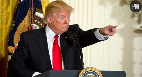 Donald Trump en conférence de presse le 16 février