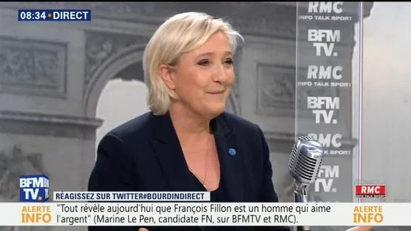 Marine Le Pen, sur RMC et BFMTV.