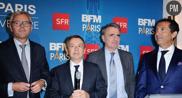 Michel Combes, Alain Weill, Michel Paulin et Patrick Drahi 