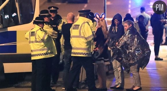 Les forces de police à Manchester après l'attentat