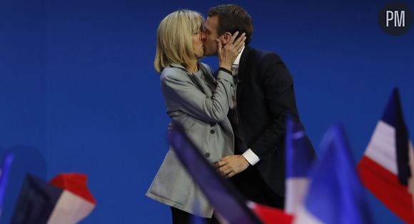 Emmanuel et Brigitte Macron le 24 avril 2017