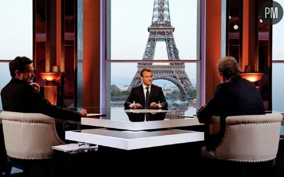 Emmanuel Macron face à Edwy Plenel et Jean-Jacques Bourdin