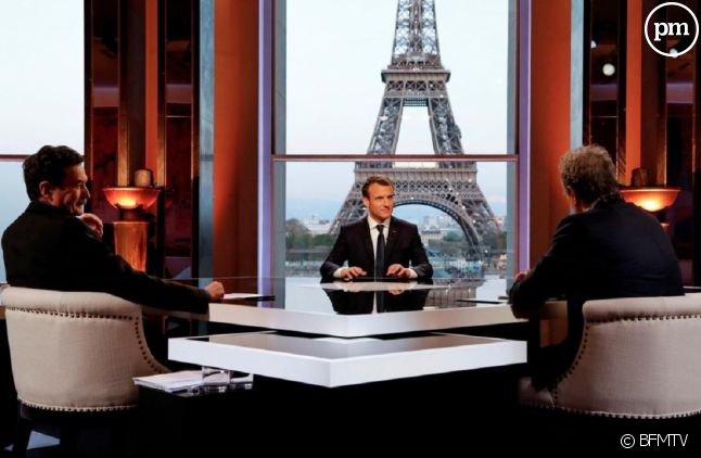 Emmanuel Macron face à Edwy Plenel et Jean-Jacques Bourdin