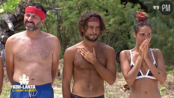 Javier, Jérémy et Cassandre dans "Koh-Lanta : Le combat des héros"