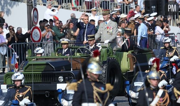 Emmanuel Macron lors du défilé militaire du 14 juillet 2018.