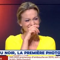 Audrey Crespo-Mara prise d'un fou rire sur LCI pendant une chronique sur le trou noir