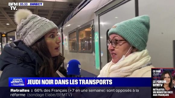 "Mince !" : Interviewée en direct par BFMTV, une femme rate son train en pleine grève des transports