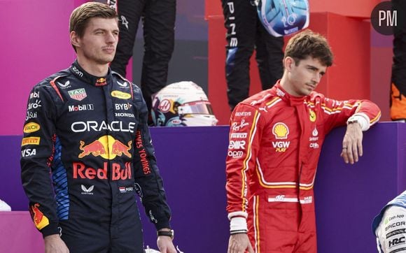 Max Verstappen et Charles Leclerc à Bahreïn le 21 février 2024.