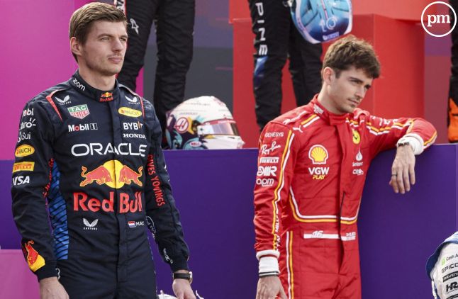 Max Verstappen et Charles Leclerc à Bahreïn le 21 février 2024.