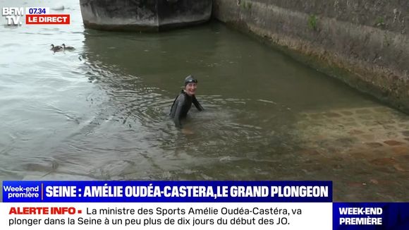 "On voit une ministre qui prend l'eau" : En direct sur BFMTV, la ministre des Sports plonge dans la Seine