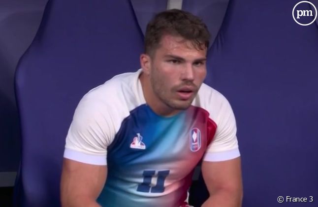 Antoine Dupont lors du match de rugby à 7 contre l'Uruguay, mercredi 24 juillet.