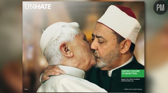 Vatical/Al-Azhar,la nouvelle campagne "Unhate" de la marque Benetton.