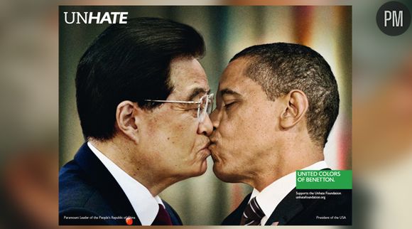 Chine/USA, la nouvelle campagne "Unhate" de la marque Benetton.