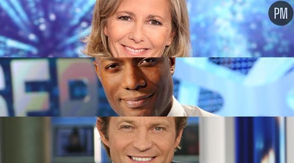 Claire Chazal, Harry Roselmack et Laurent Delahousse.