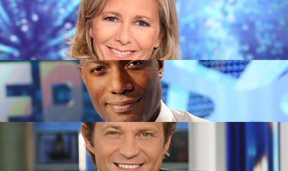 Claire Chazal, Harry Roselmack et Laurent Delahousse.