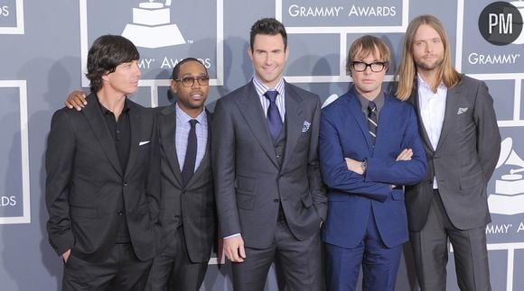 Maroon 5 sur le tapis rouge des Grammy Awards 2012