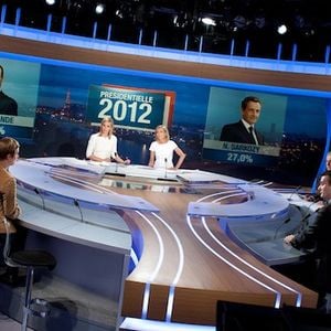 Le plateau de TF1 pour le premier tour de l'élection présidentielle en 2012