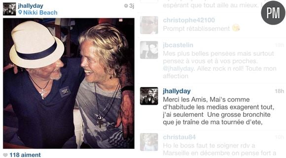 Johnny Hallyday s'exprime sur Instagram