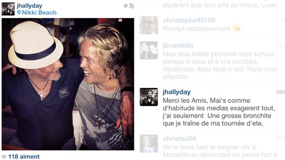 Johnny Hallyday donne des nouvelles de sa santé sur... Instagram !