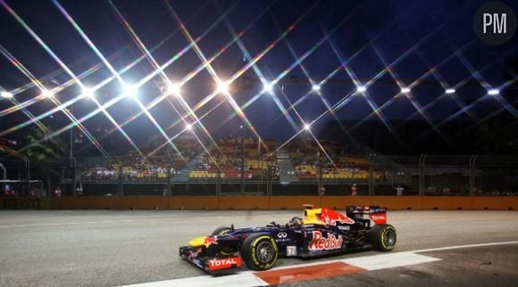 La Formule 1 de Sebastien Vettel au Grand Prix de Singapour.