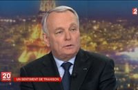 Jean-Marc Ayrault interrogé dans le 20 heures de France 2 à propos de l'affaire Cahuzac.