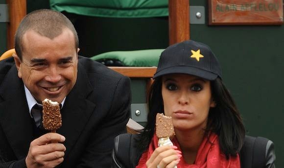 Arnaud Lagardere et Jade Foret attending en 2012 à Roland Garros