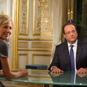 François Hollande interrogé par Claire Chazal, le 15 septembre 2013, depuis l'Elysée.