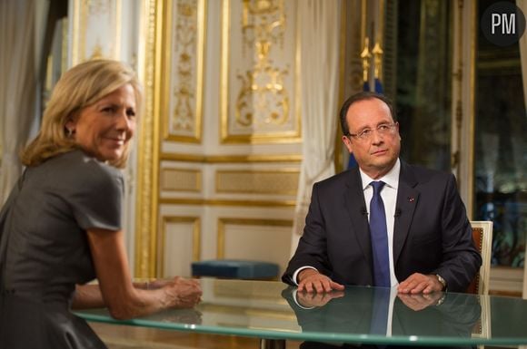 François Hollande interrogé par Claire Chazal, le 15 septembre 2013, depuis l'Elysée.